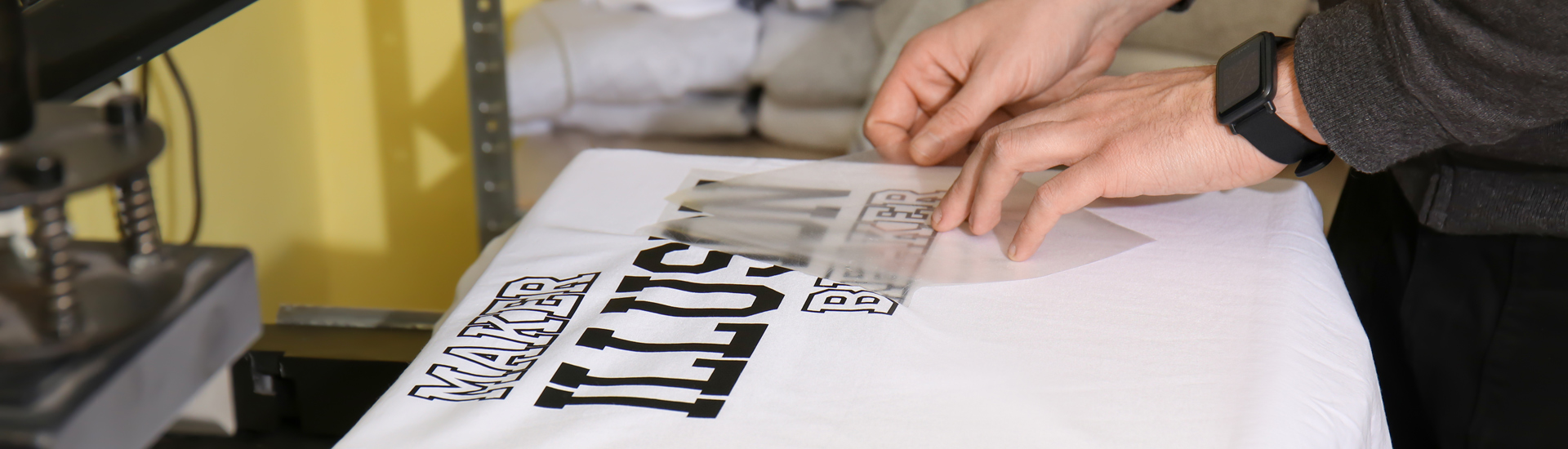 Man Printing On T-Shirt